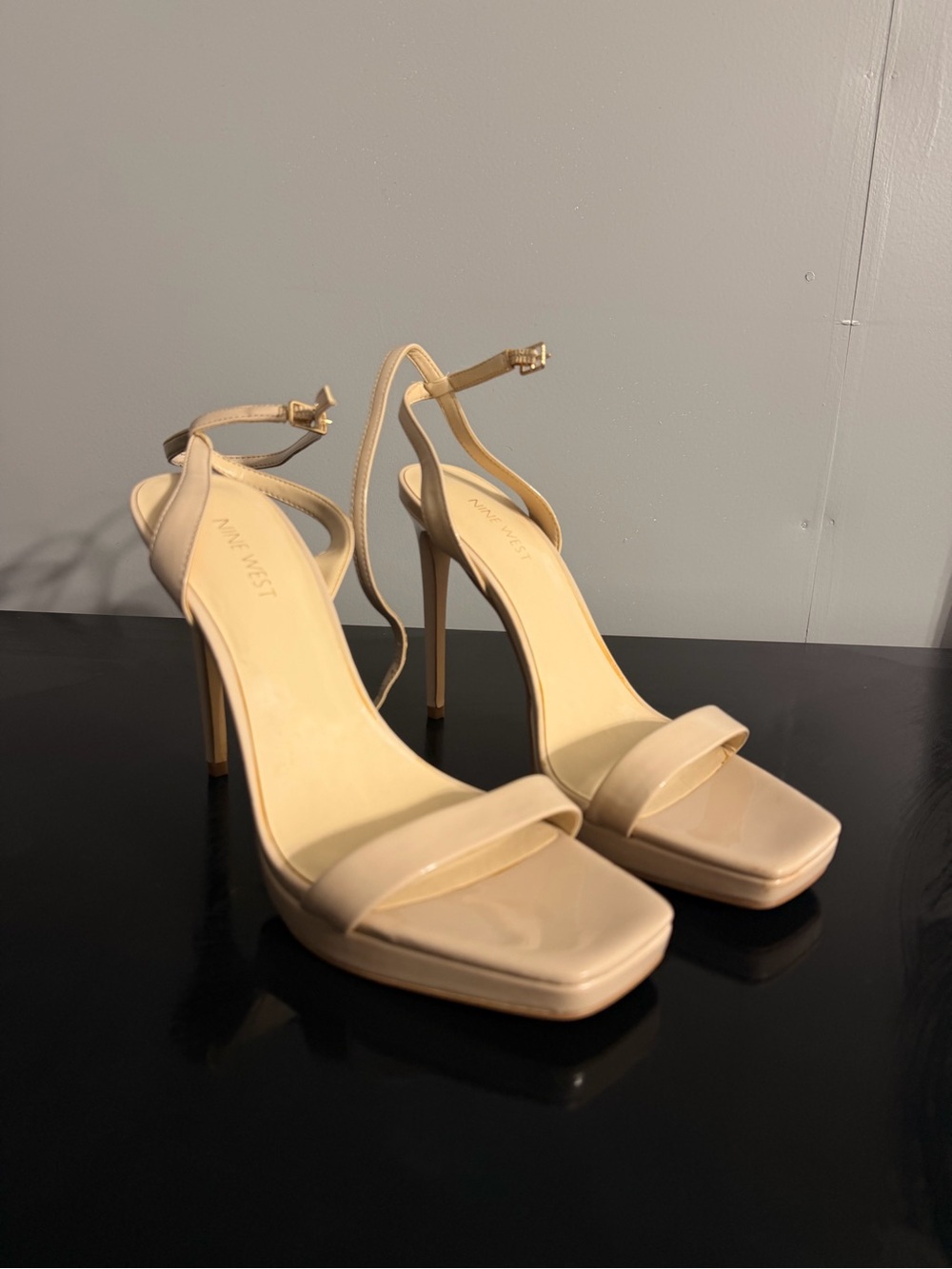 Nine West Beige Strappy High Heel Sandals
